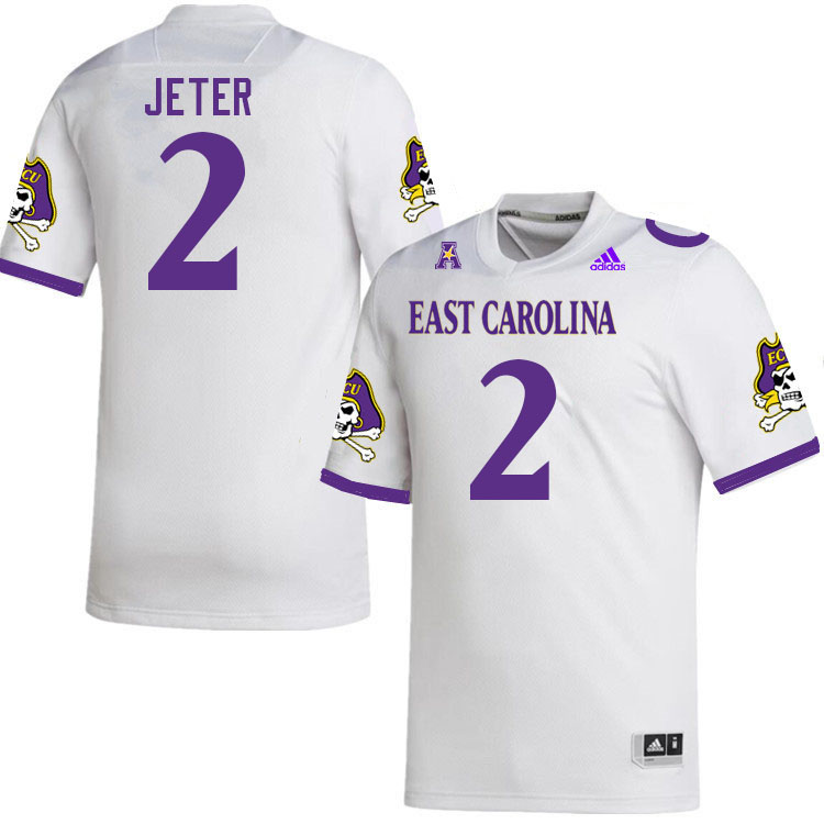 Men #2 Raheim Jeter ECU Pirates 2023 College Football Jerseys Stitched-White